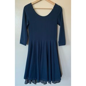 Matilda Jane • S • Paint by Numbers Blue Swing Full Circle Skirt Bottom Dress